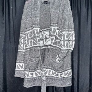 Kersh Charcoal and White Knit Sweater